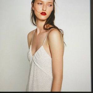 Zara shiny silver/white mini dress